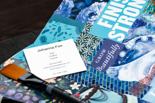 blue mix media journaling page