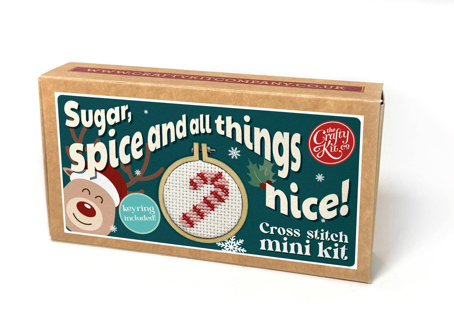 Candy Cane Mini Matchbox Christmas Cross Stitch Kit