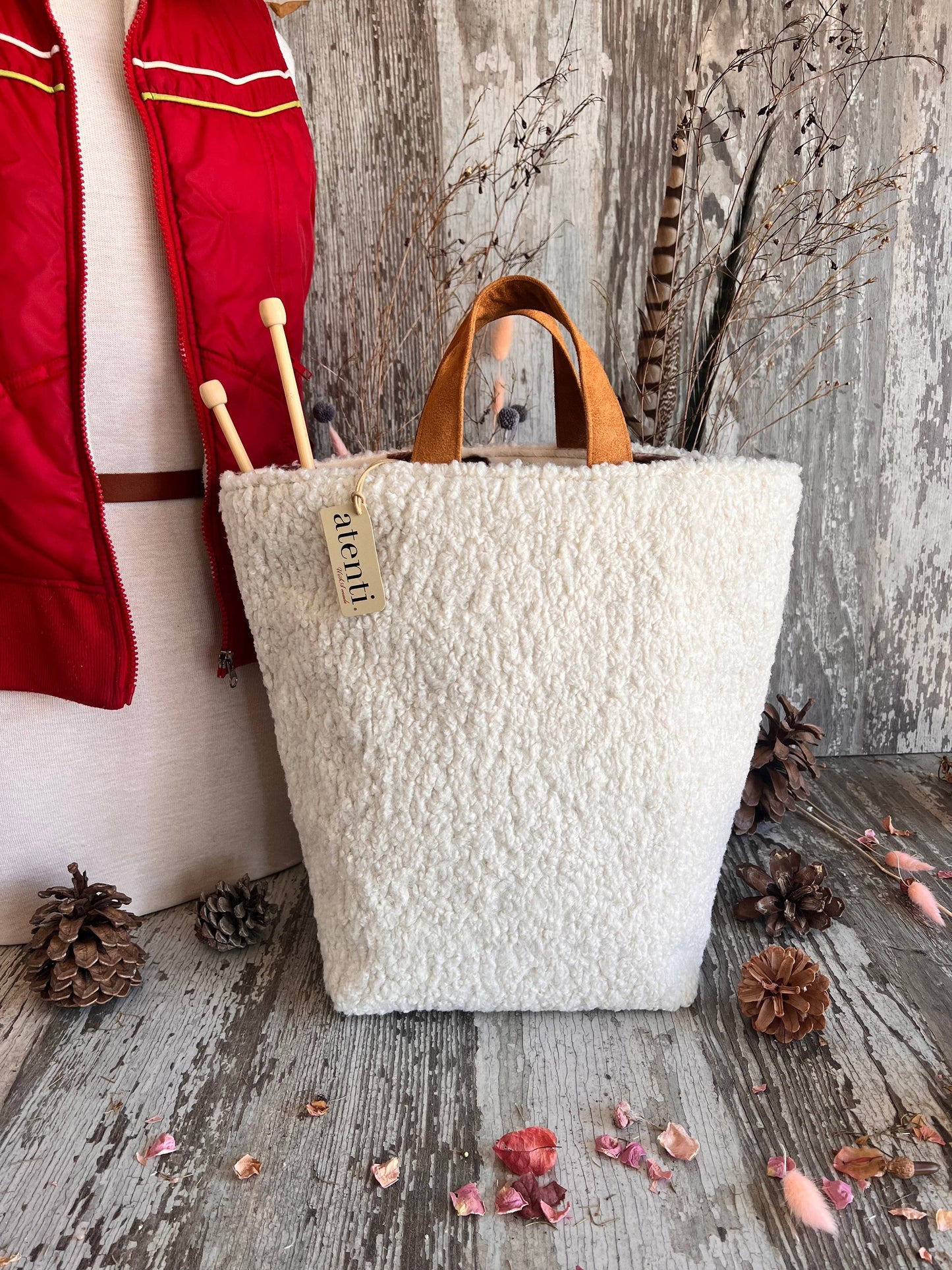 Knitting and Crochet Organizer Project Bag: Sherpa Hope Basket