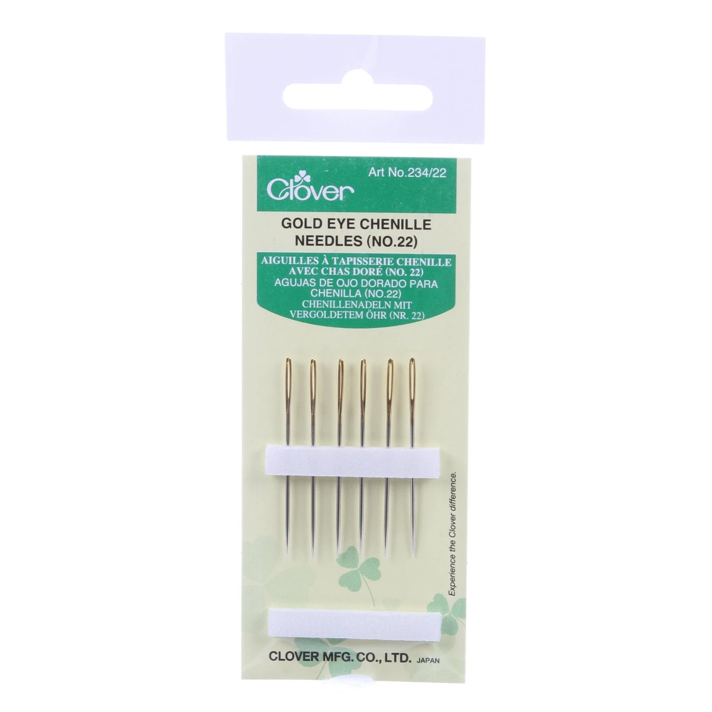 Clover Gold Eye Chenille Needles Size 22