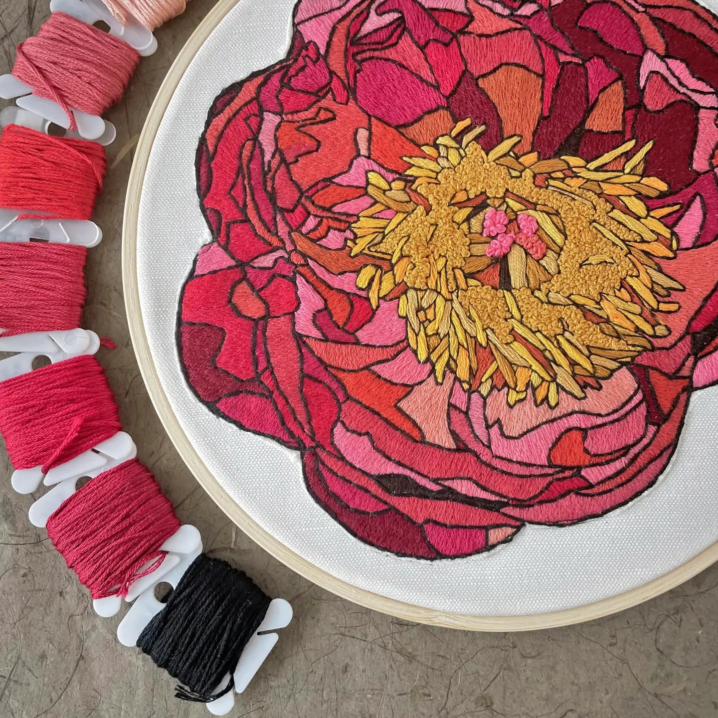 Peony Embroidery Kit