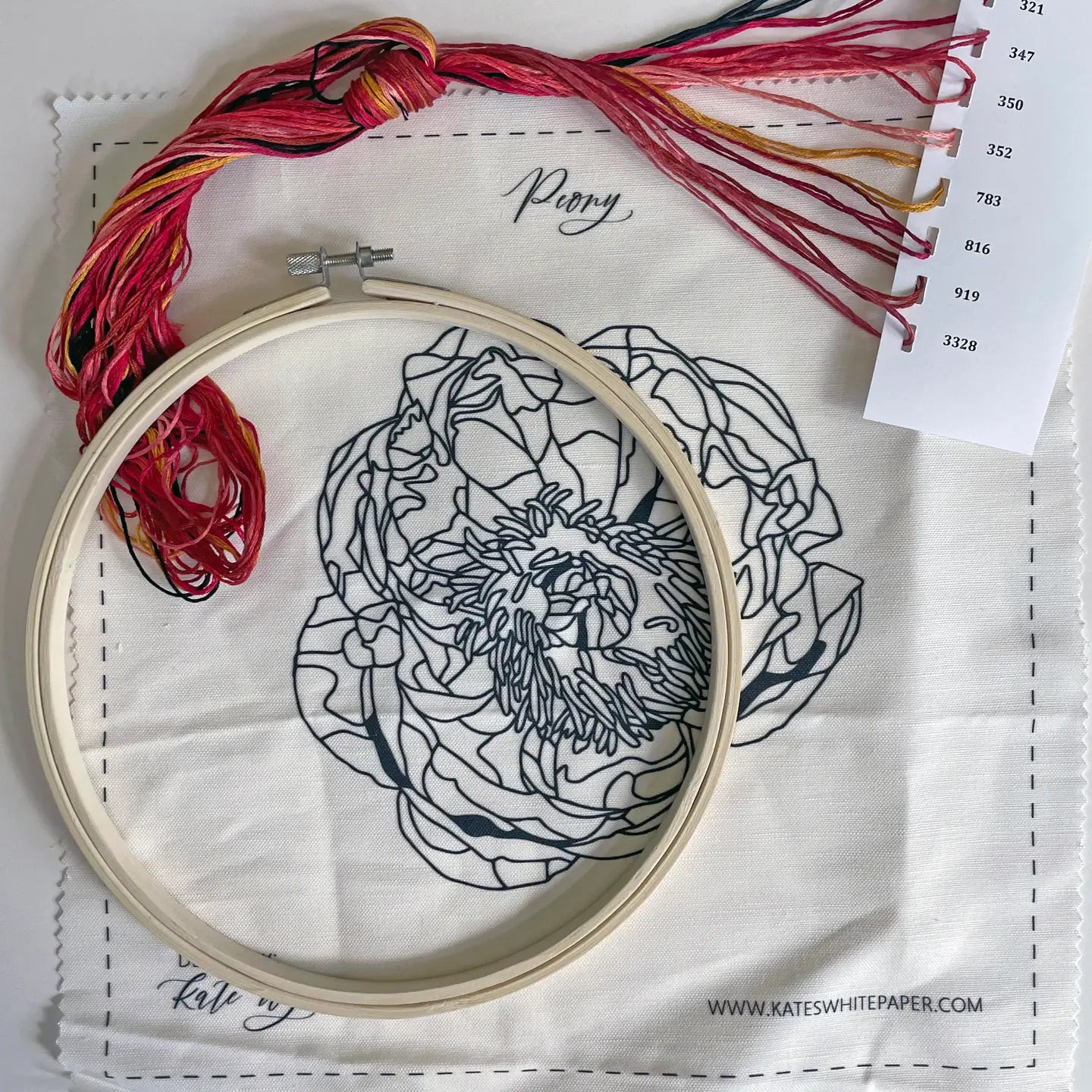Peony Embroidery Kit