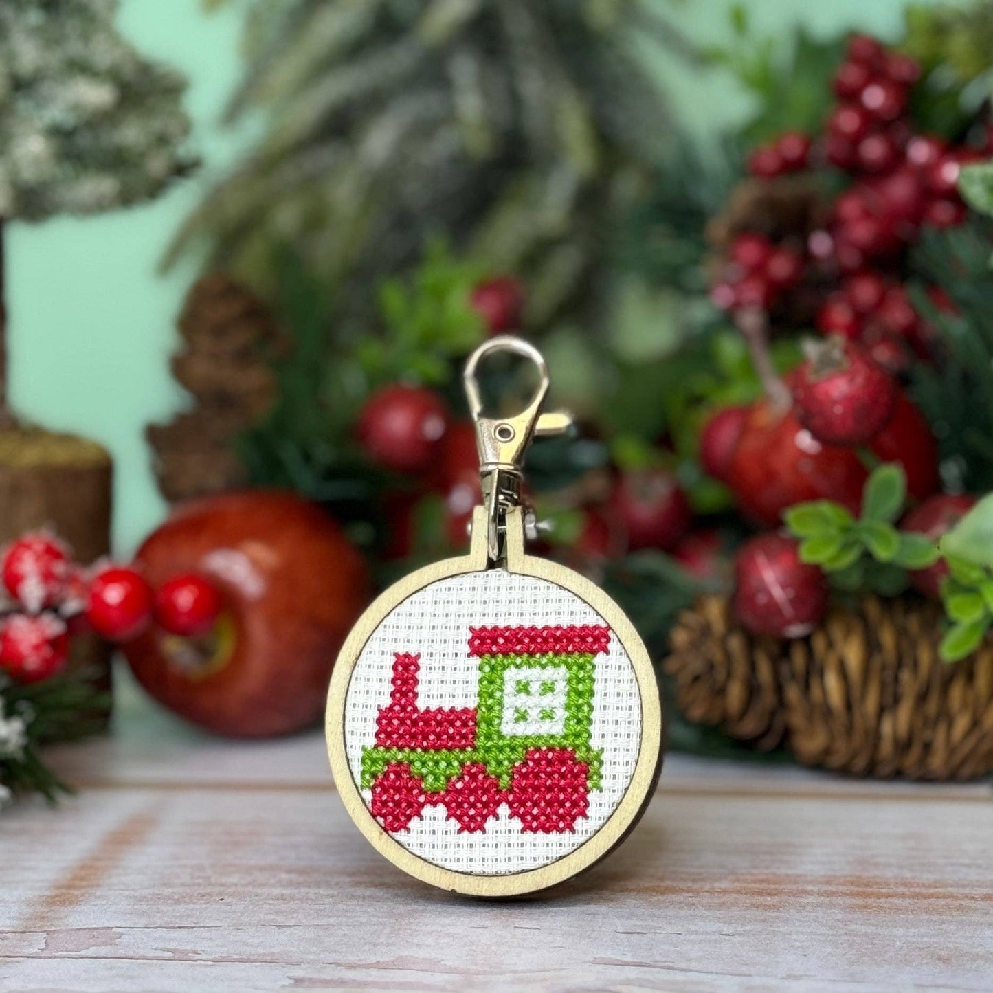 Train Mini Matchbox Christmas Cross Stitch Kit