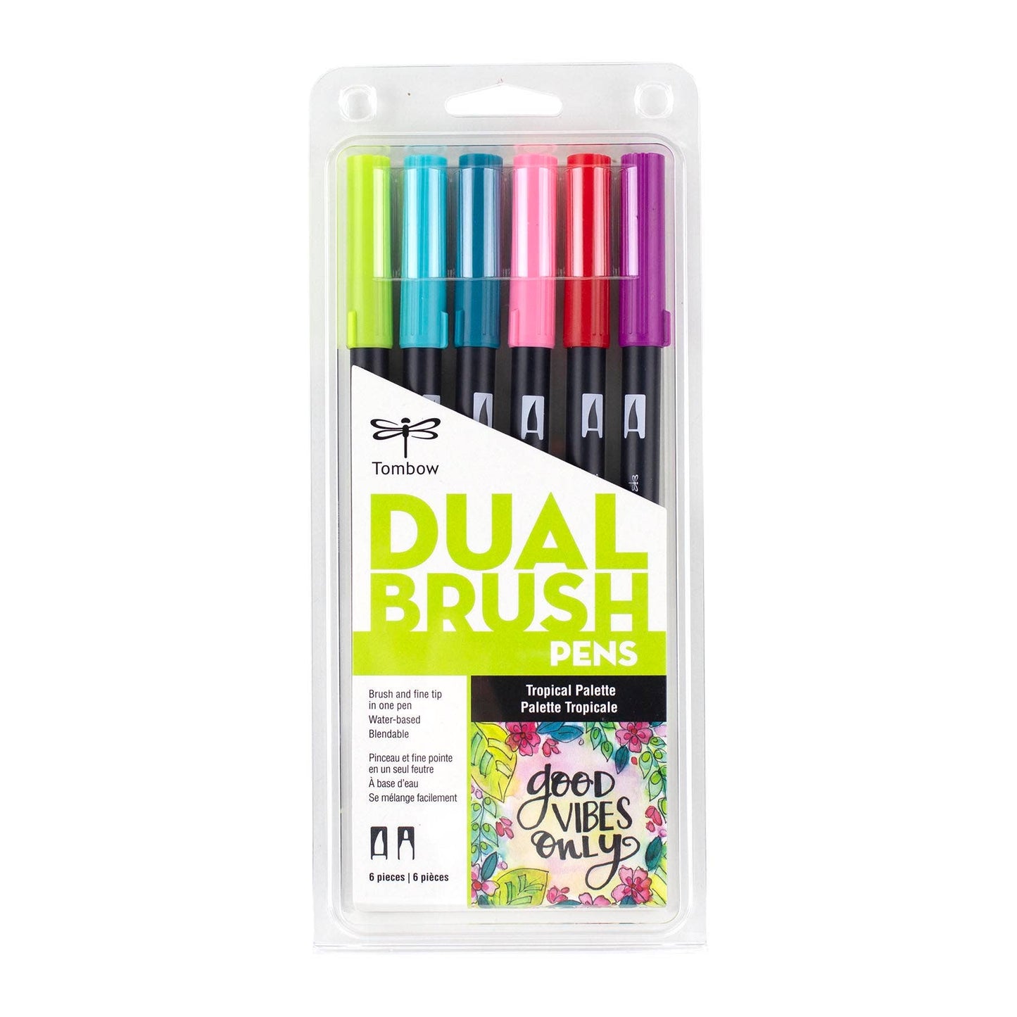 Dual Brush Pen Art Markers - Tropical 6-Pack
