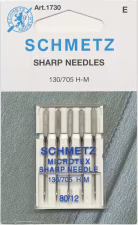 Schmetz Microtex 80/12 Sewing Machine Needles