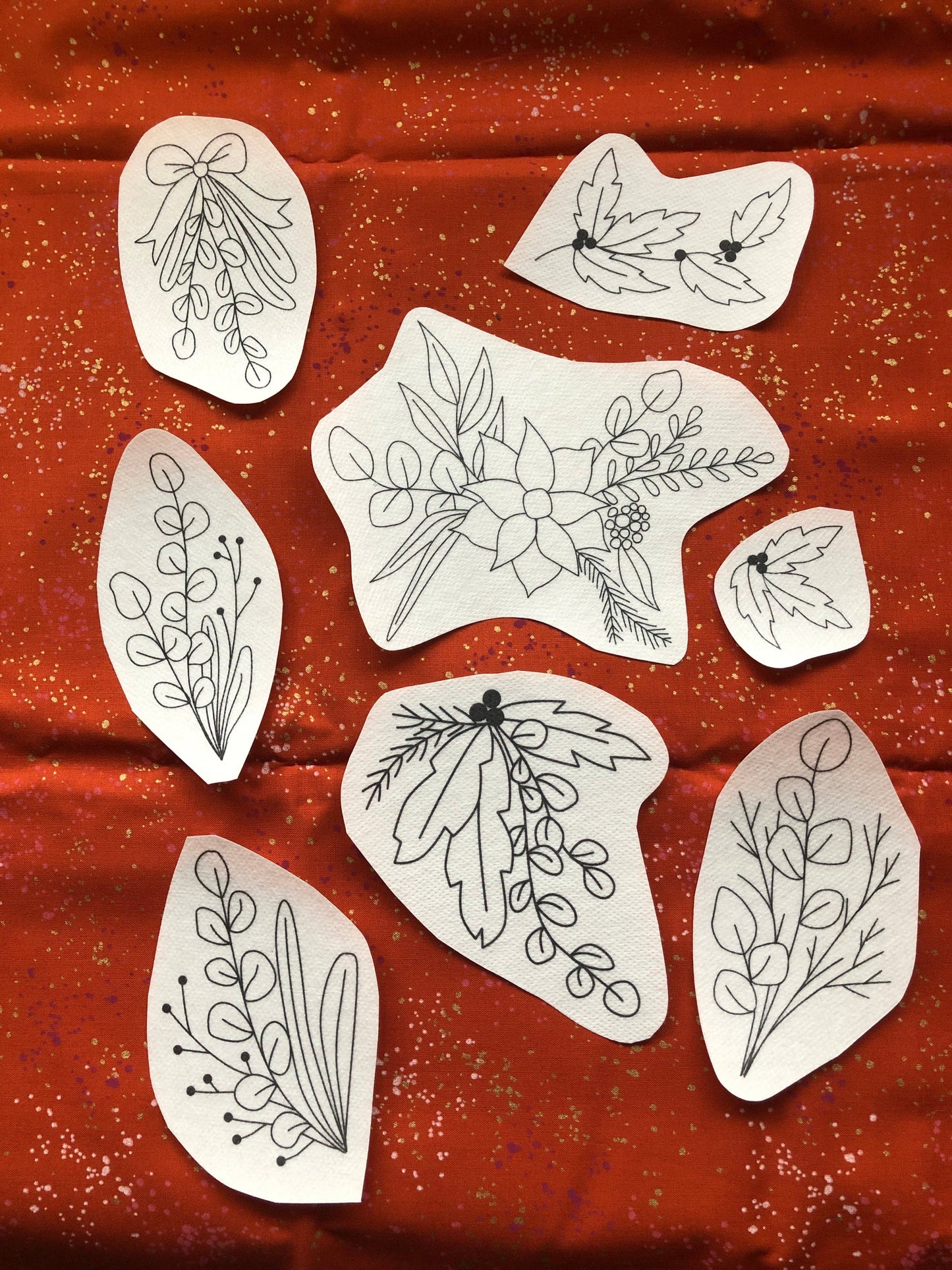Holiday Botanicals Embroidery - Peel Stick & Stitch Patterns