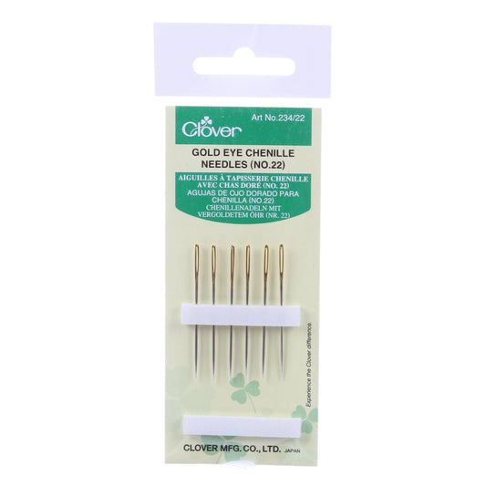 Clover Gold Eye Chenille Needles Size 22