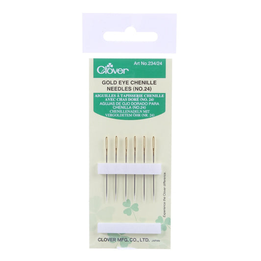 Clover Gold Eye Chenille Needles Size 24