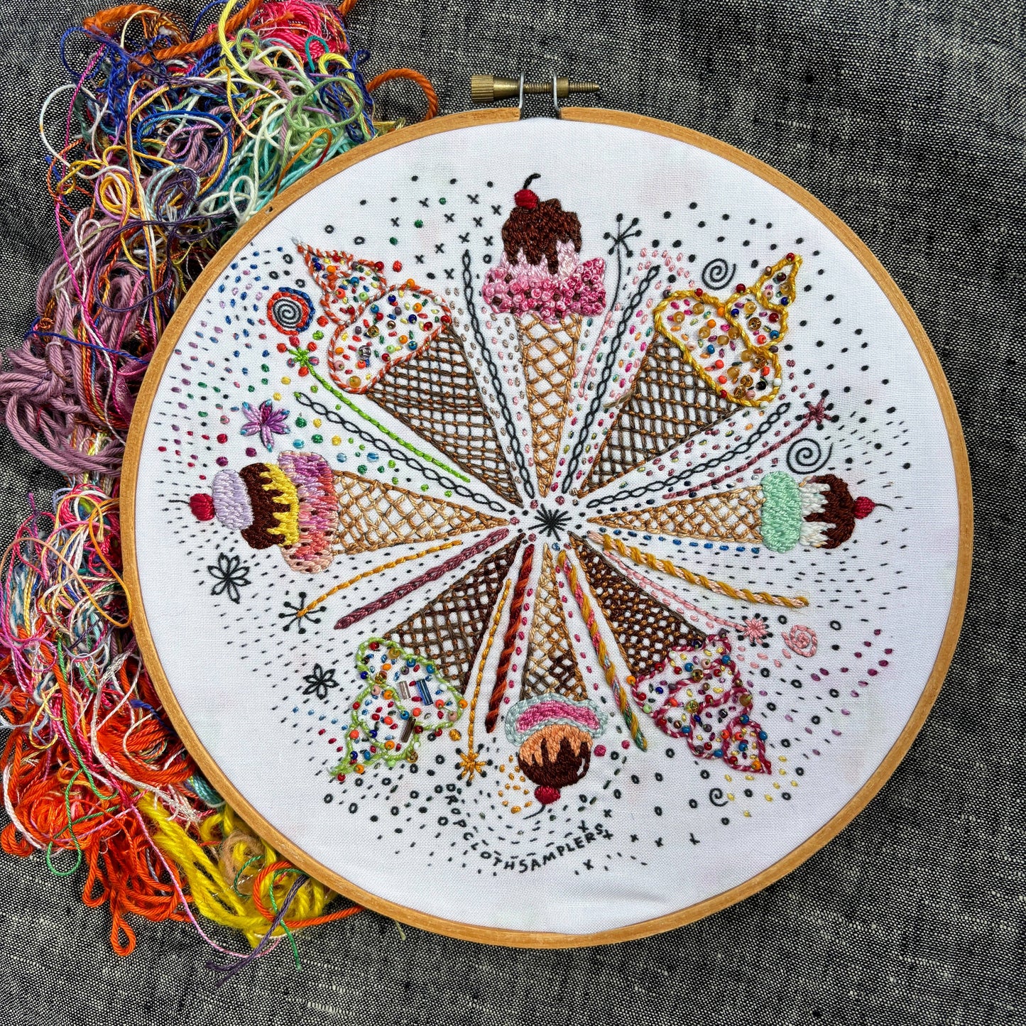 Complete Ice Cream Embroidery Kit