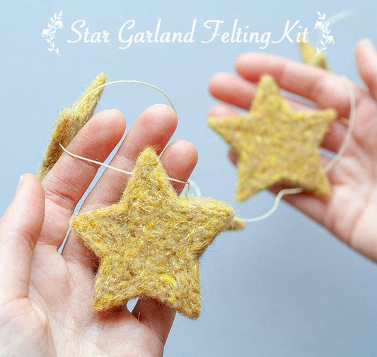 Garland of Stars - Needle Felting Kit - Beginner