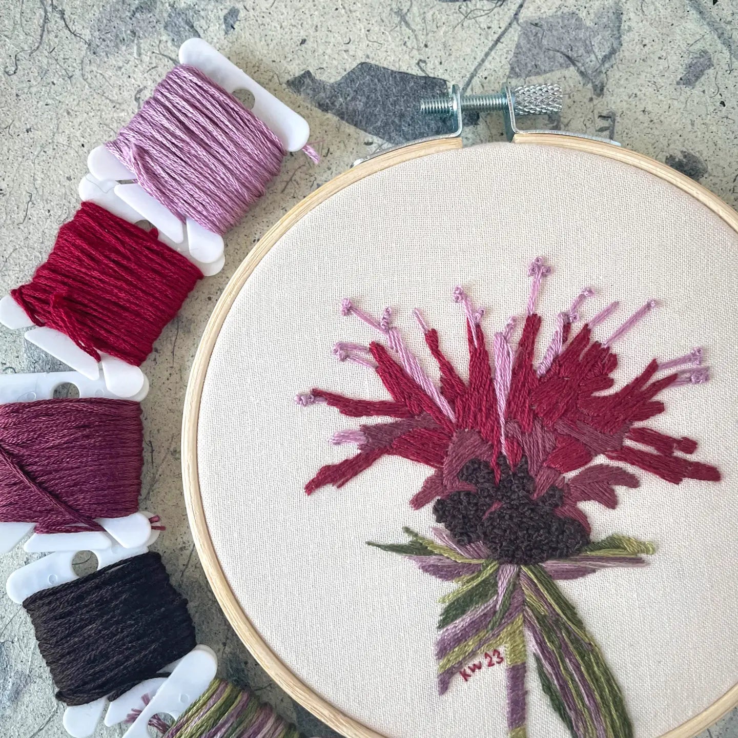 Bee Balm Embroidery Kit