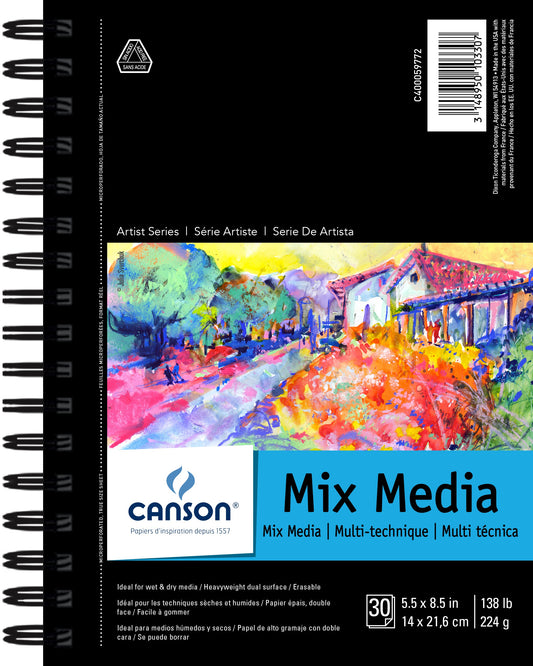 Canson Mixed Media Pad - 5.5"x8.5" 30 Sheets