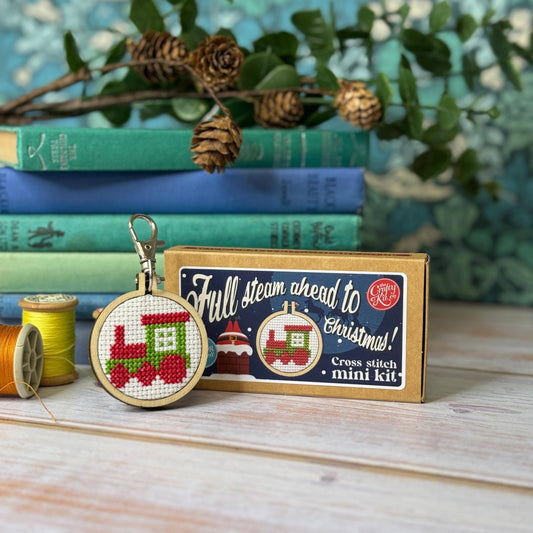 Train Mini Matchbox Christmas Cross Stitch Kit