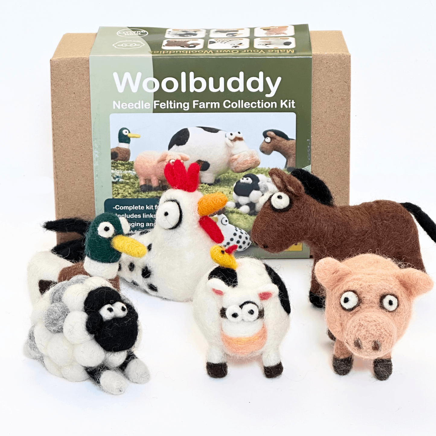 DIY Needle Felting Farm Collection Kit –Craft 6 cute animals