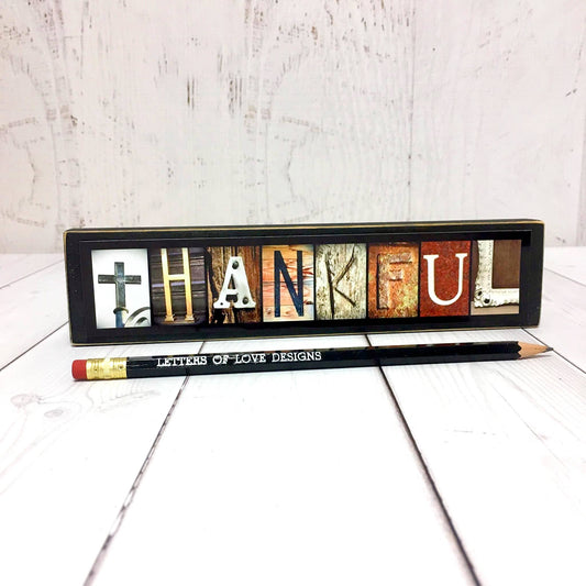 Thankful Art Letter Wood Sign
