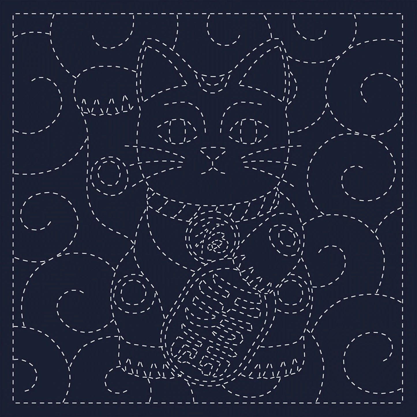 Sashiko Cloth Maneki-Neko Cat