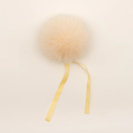 Faux Fur Luxe Pom Pom - Cream