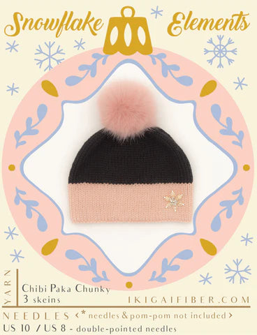 Snowflake Elements Hat Kit - Onyx and Rose
