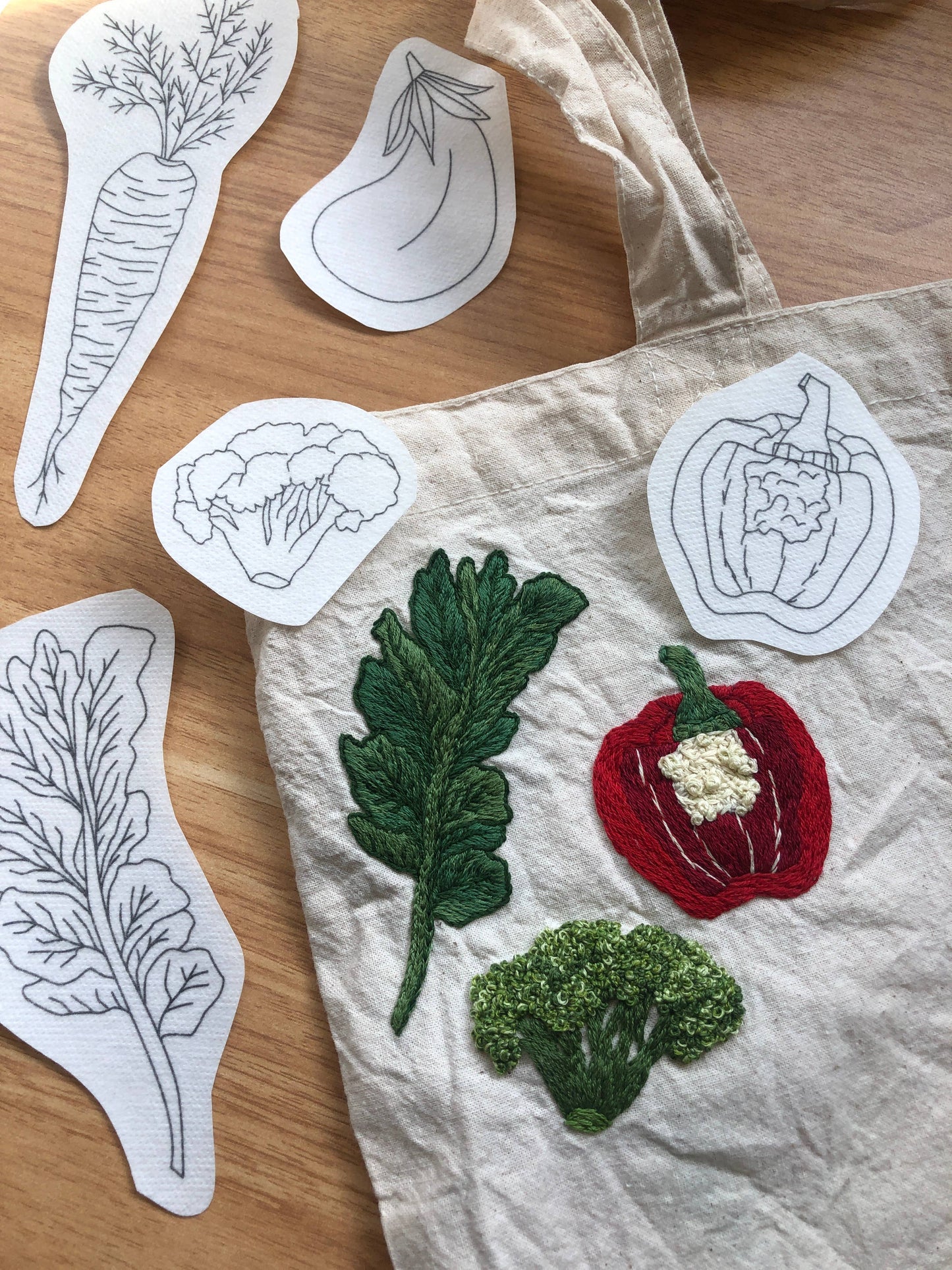Vegetables - Hand Embroidery Peel Stick & Stitch Patterns