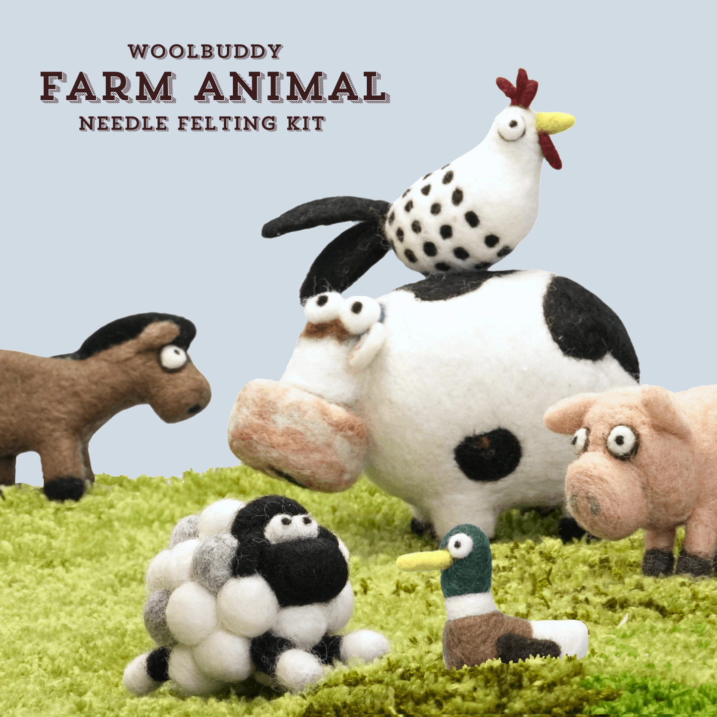 DIY Needle Felting Farm Collection Kit –Craft 6 cute animals