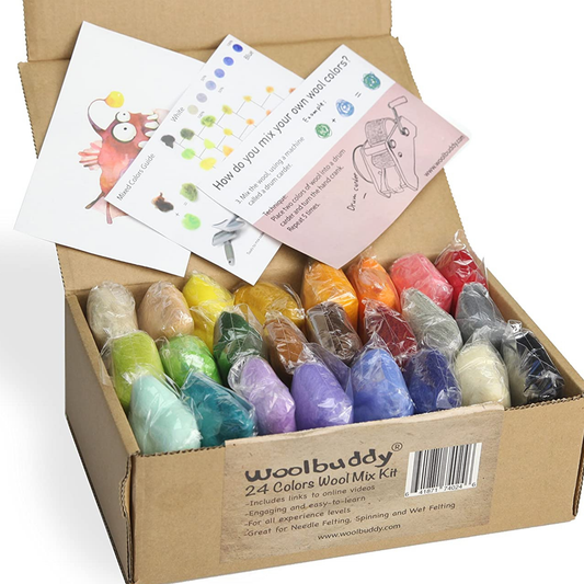 DIY 24 Colors Wool Mix Kit - Premium Merino Craft Set