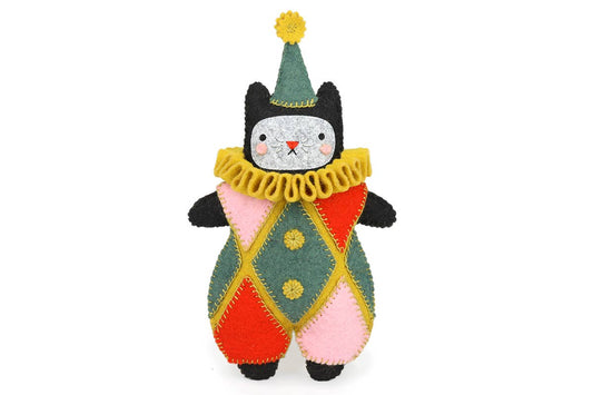 Harlequin Cat Felt Doll Kit
