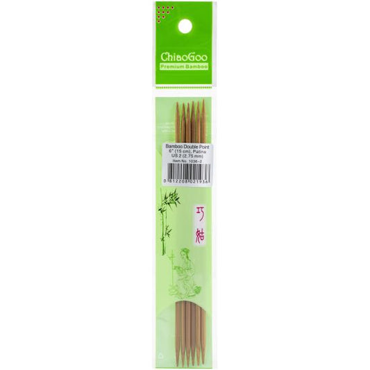 US 2 Bamboo Double Pointed Needles 6"