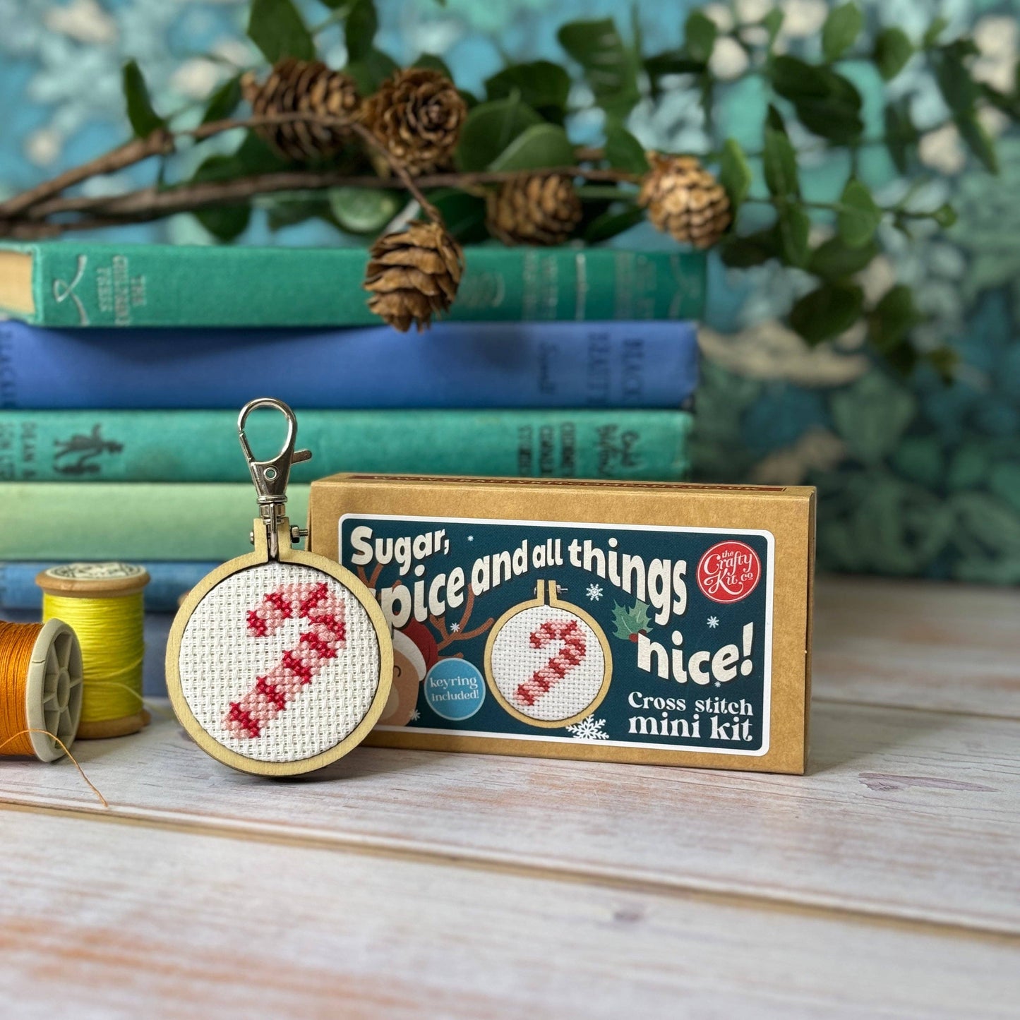 Candy Cane Mini Matchbox Christmas Cross Stitch Kit