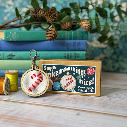 Candy Cane Mini Matchbox Christmas Cross Stitch Kit
