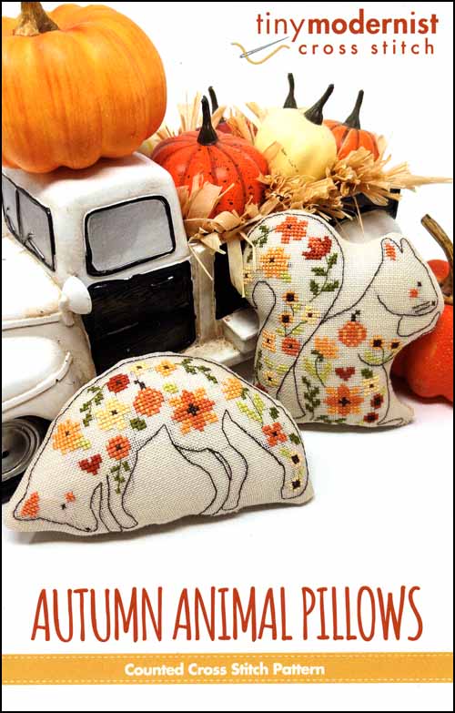 Autumn Animal Pillows Cross Stitch Chart