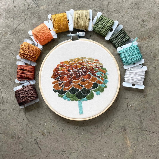 Zinnia Embroidery Kit